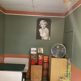 the interior of a diner