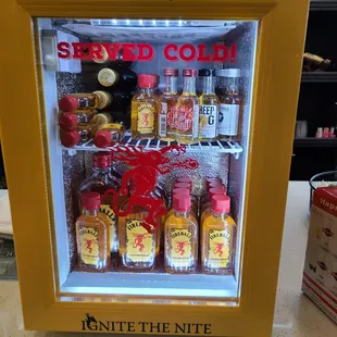 a display of bottles of liquor