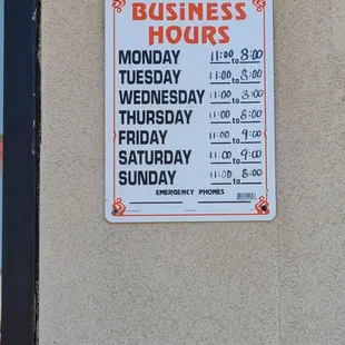 Hours as of 7.2.2022