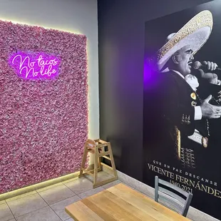 Back area - photo backdrop and giant poster