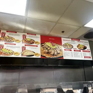 Boring menu. Technically one item - a steak flour tortilla with beans and guac