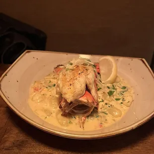 Gnocchi with lobster.