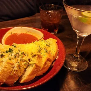 Garlic cheese bread.