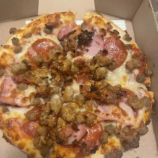Meat lovers pizza