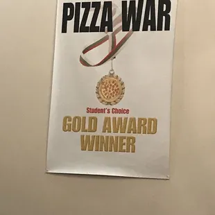 Pizza War Gold Winner from Westmoreland County Community College