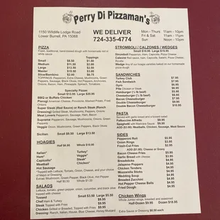 the menu