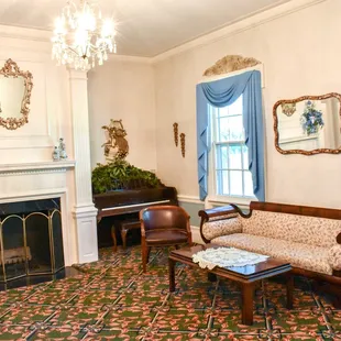 Our sitting room displays the charming and antique features of Glenwood Hall has to offer