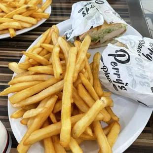 Chicken club meal with fries