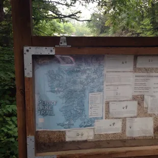 Old Military Trail parking at Perry Lake hiking trails.