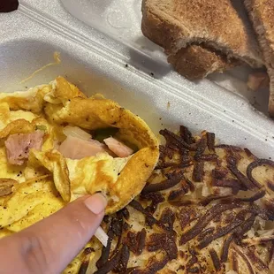 Over cooked Western Omelette
