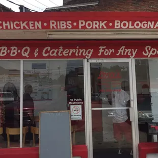 the front of the restaurant