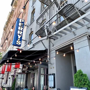 the entrance to the restaurant