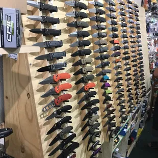 New folders wall we stock over 600 blades!