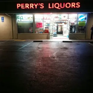 empty parking lot at night