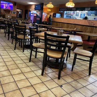 Inside seating area.