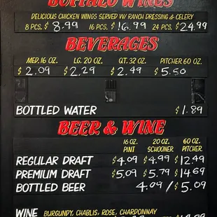 Perry's Pizza "Buffalo Wings", "Beverages", and "Beer &amp; Wine" options.
