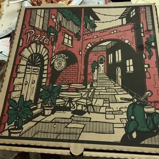 Cute pizza box