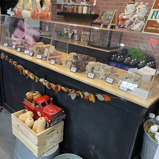 a display of various foods