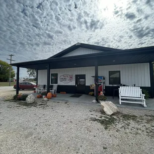 the front of the restaurant
