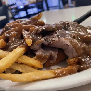 Open face roast beef