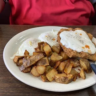 Chicken fried steak breakfast