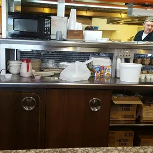 Sitting at the bar because 1045 Sunday morning is well into rush hour.