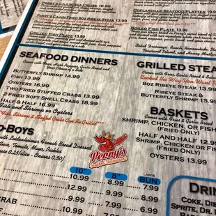 menu and prices