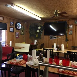 the dining area of the restaurant