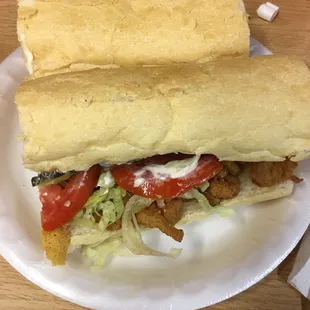 1/2 fish 1/2 shrimp po boy