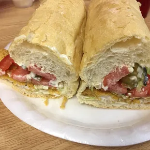 1/2 fish 1/2 shrimp po boy