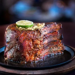 a piece of meat on a plate