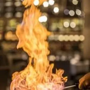 Enjoy one of our delicious flaming dessert prepared table-side!