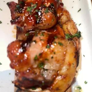 BBQ Bacon-Wrapped Cedar Plank Gulf Shrimp