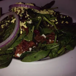 Spinach & Warm Bacon Vinaigrette Salad