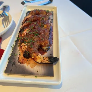 BBQ Bacon-Wrapped Cedar Plank Gulf Shrimp