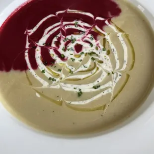 Beet and artichoke soup