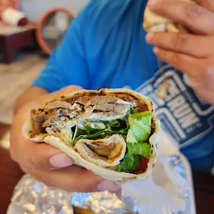 Gyro with a side of fries.