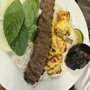 Yum, kabob combination plate.