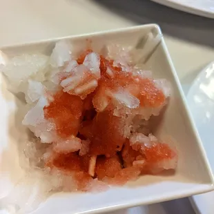 Faloodeh - iced lime and sour cherry granita style dessert