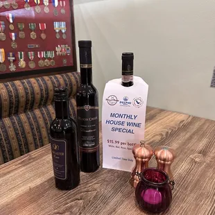 bottles of wine on a table