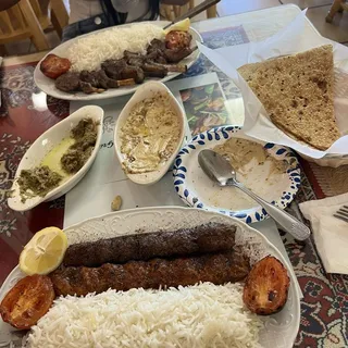 Combo ( one skewr of ground beef and one skewr of ground chicken )