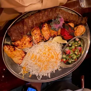 a large platter of food on a table