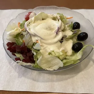 Fresh side salad with lots of ingredients