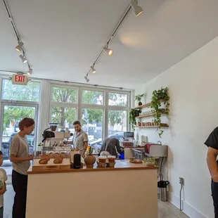 a group of people in a coffee shop