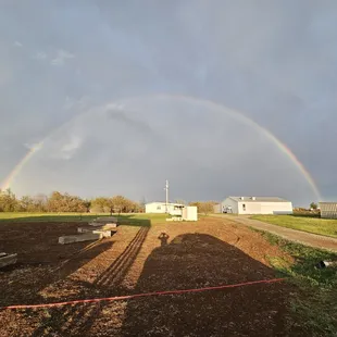 Full Rainbow looking east on our Farm.