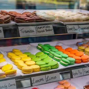 Macarons of many flavors with a buttercream filling that is sure to satisfy your sweet cravings!