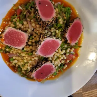 Standard menu Tuna on CousCous with Sweet Chili sauce