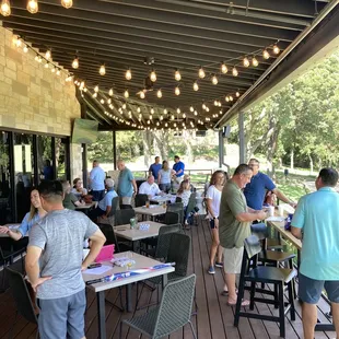 Good times on the covered patio
