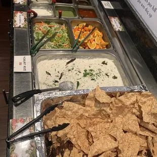 nachos and salads