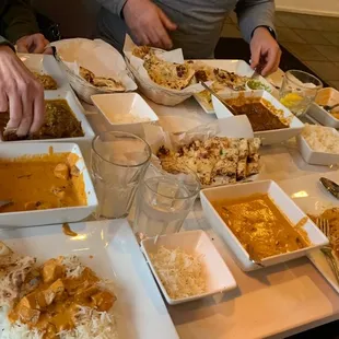 a table full of food